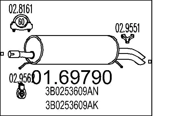 MTS 0169790 Глушитель выхлопных газов