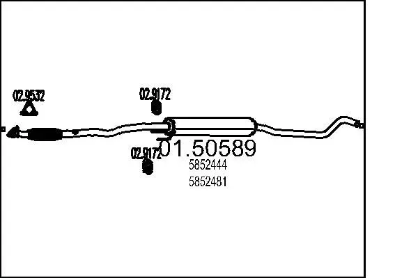 MTS 0150589 Средний глушитель выхлопных