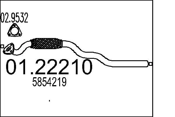 MTS 0122210 Труба выхлопного газа