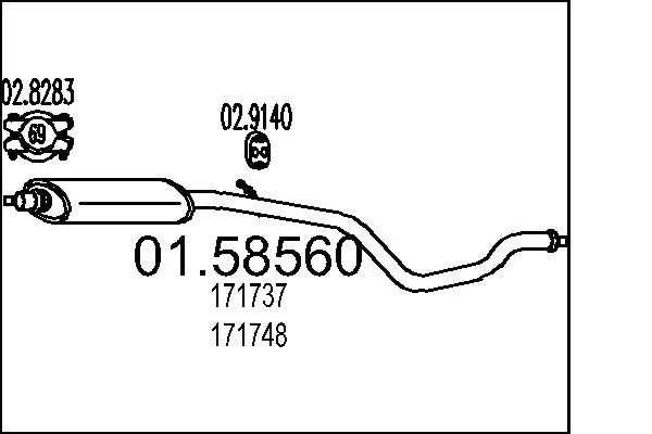 MTS 0158560 Средний глушитель выхлопных