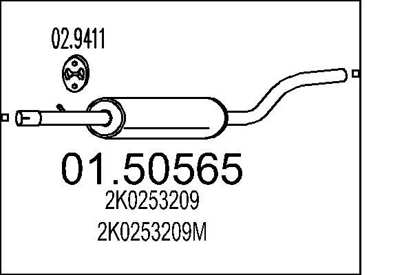 MTS 0150565 Средний глушитель выхлопных