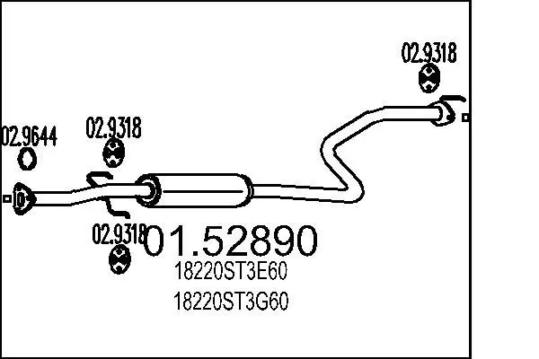 MTS 0152890 Средний глушитель выхлопных