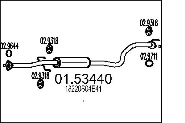 MTS 0153440 Средний глушитель выхлопных