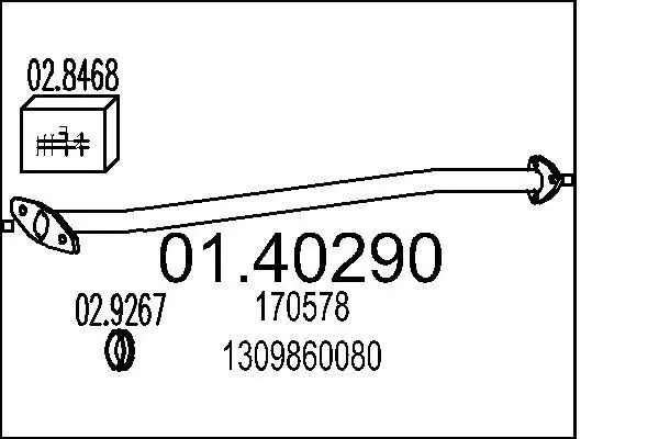 MTS 0140290 Труба выхлопного газа