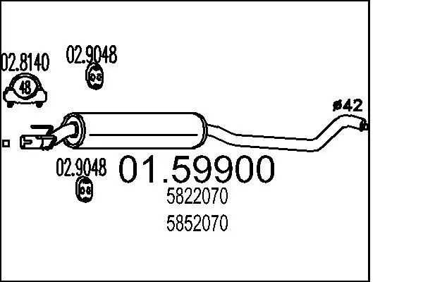 MTS 0159900 Средний глушитель выхлопных