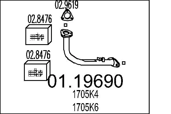 MTS 0119690 Труба выхлопного газа