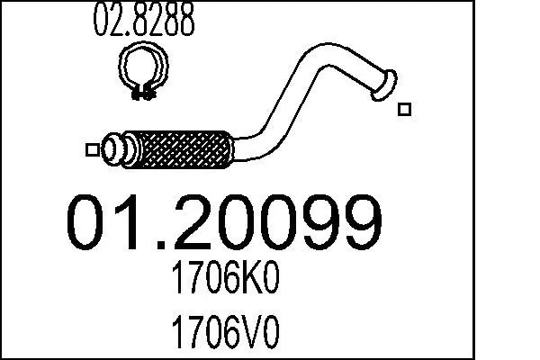 MTS 0120099 Труба выхлопного газа