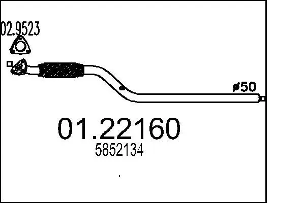 MTS 0122160 Труба выхлопного газа