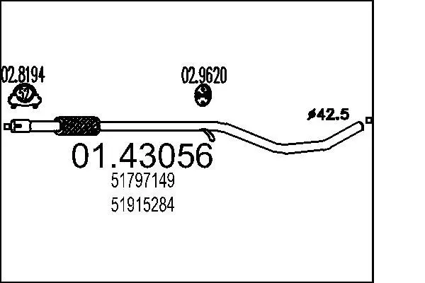 MTS 0143056 Труба выхлопного газа