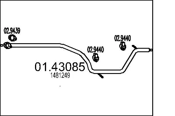 MTS 0143085 Труба выхлопного газа