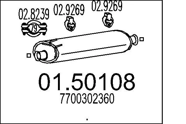 MTS 0150108 Средний глушитель выхлопных