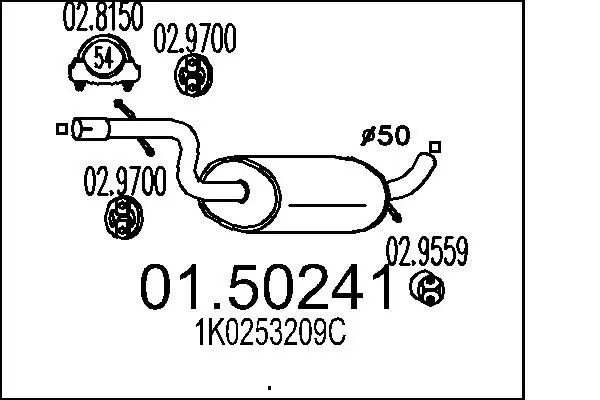 MTS 0150241 Средний глушитель выхлопных