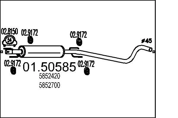 MTS 0150585 Средний глушитель выхлопных