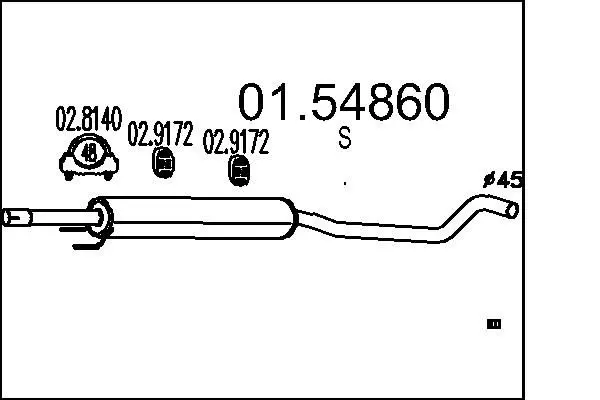 MTS 0154860 Средний глушитель выхлопных