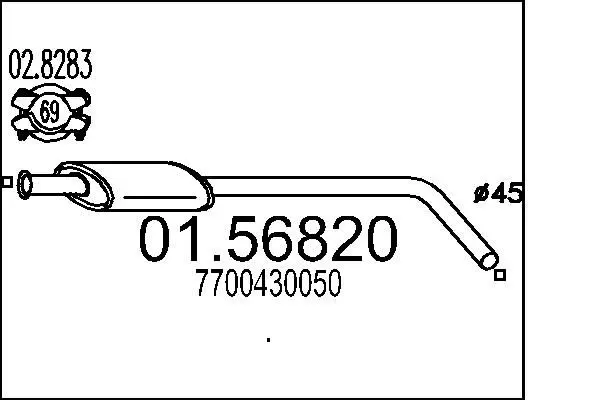 MTS 0156820 Средний глушитель выхлопных