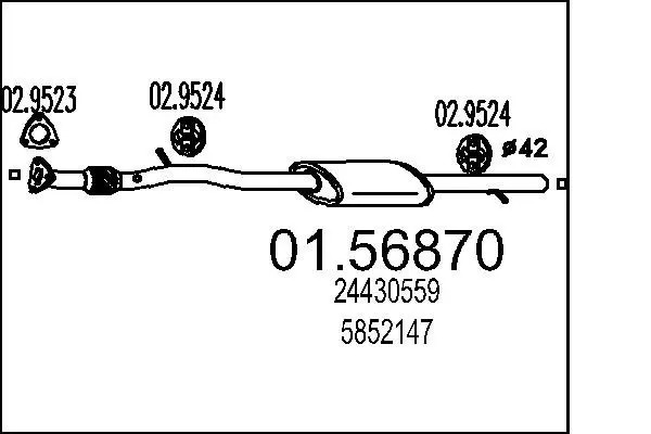 MTS 0156870 Средний глушитель выхлопных