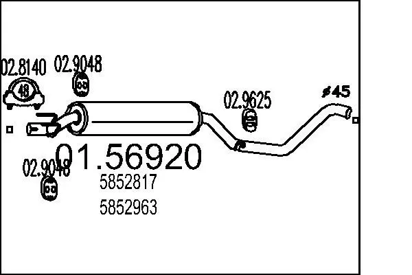 MTS 0156920 Средний глушитель выхлопных