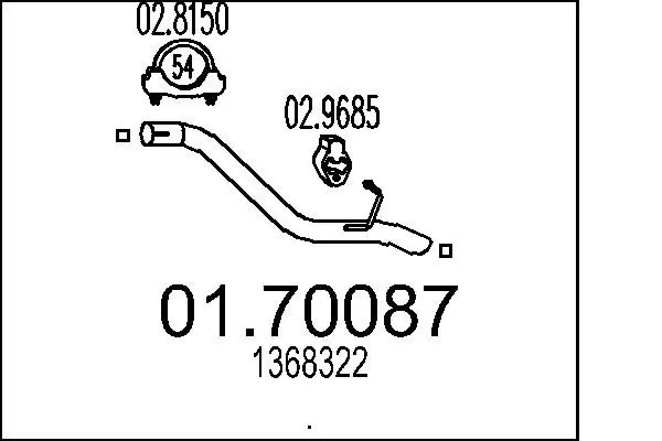 MTS 0170087 Труба выхлопного газа