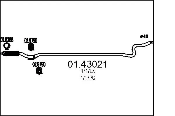 MTS 0143021 Труба выхлопного газа