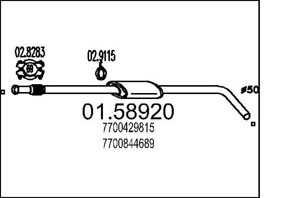 MTS 0158920 Средний глушитель выхлопных