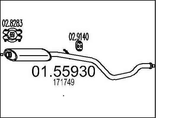 MTS 0155930 Средний глушитель выхлопных