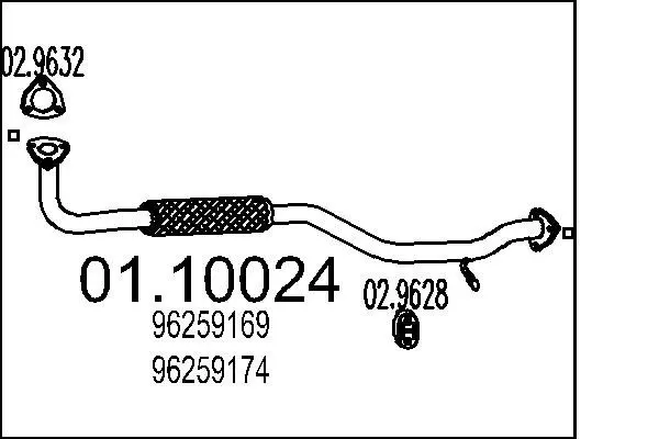 MTS 0110024 Труба выхлопного газа