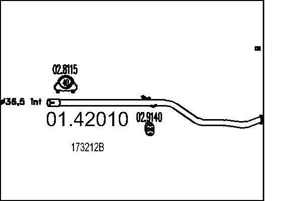 MTS 0142010 Труба выхлопного газа