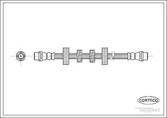 CORTECO 19020444 Шланг тормозной AUDI: 100 2.0