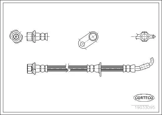 CORTECO 19033095 Шланг тормозной TOYOTA: CARINA