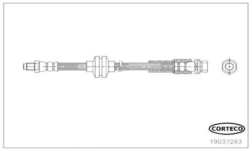 19037293 Шланг тормозной задний (450mm)