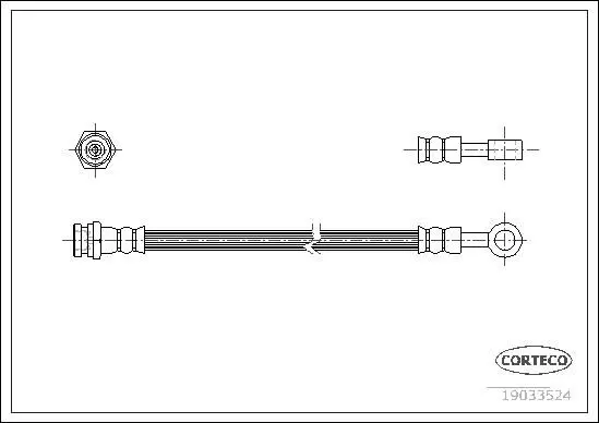 CORTECO 19033524 Шланг тормозной KIA: SORENTO I