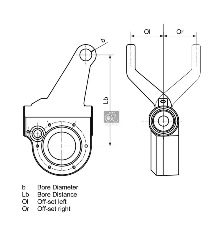 DT Spare Parts 118627 Рычаг регулировки тормоза