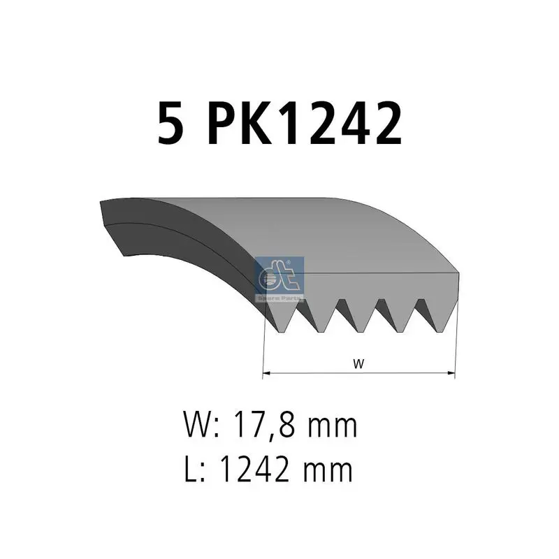 DT SPARE PARTS 631507 Поликлиновой ремень