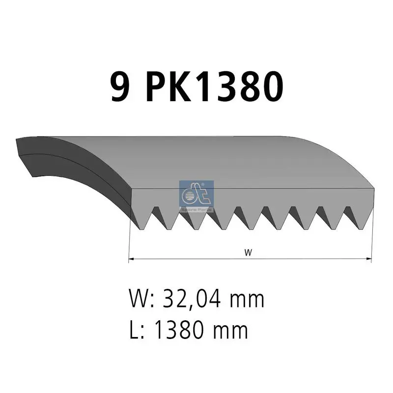 5.41423 Ремень ручейковый 9K 1380