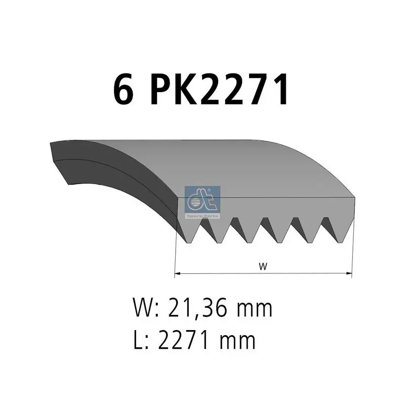 DT SPARE PARTS 480707 Поликлиновой ремень