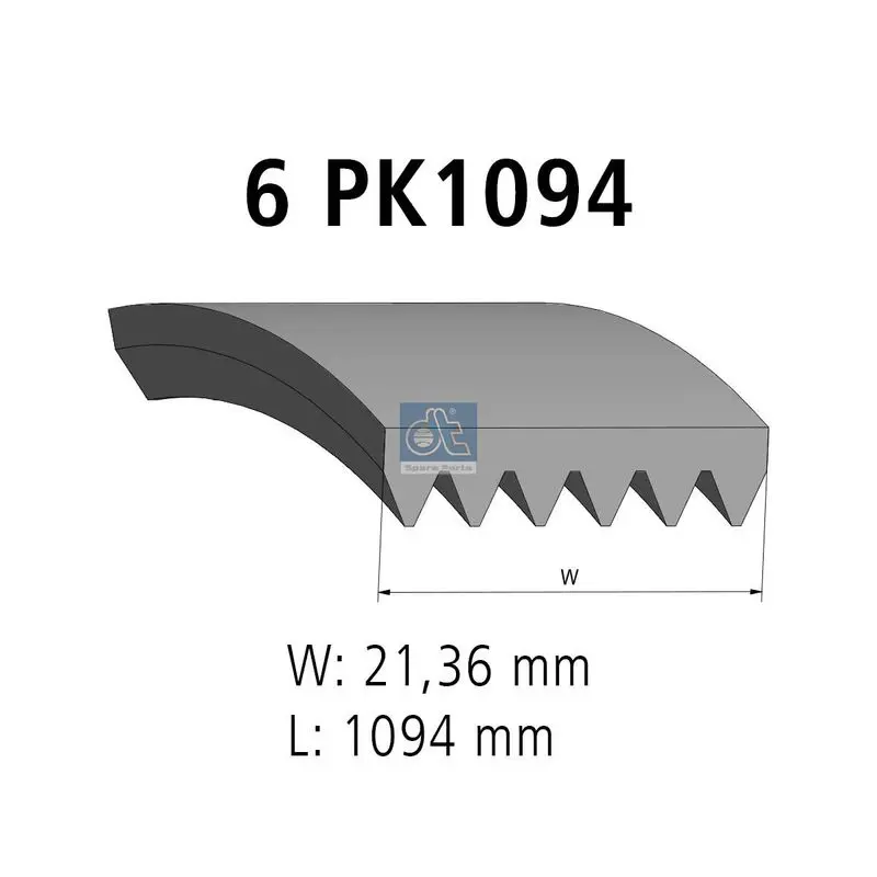 DT SPARE PARTS 1215409 Поликлиновой ремень