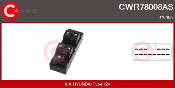 CASCO CWR78008AS Выключатель, стеклолодъемник