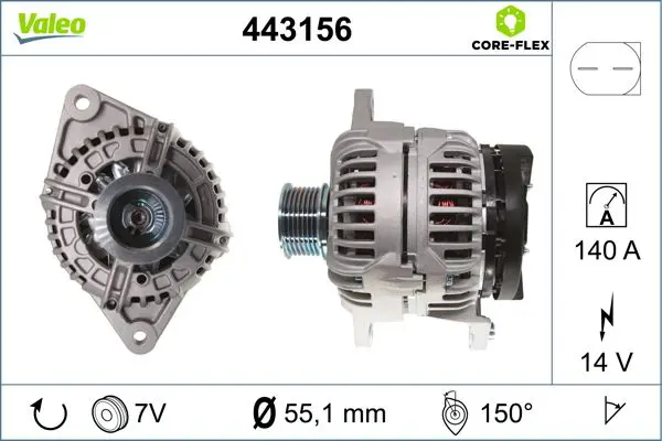 443156 ALTERNATOR NEW CORE FLEX