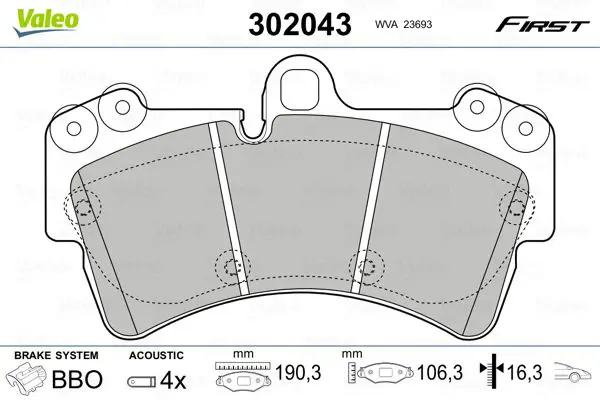 VALEO 302043 Комплект дисков. тормоз.
