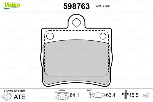 VALEO 598763 Комплект тормозных колодок