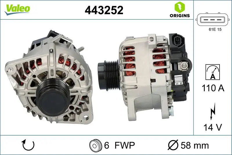 VALEO ALTERNATOR NEW - ORIGIN