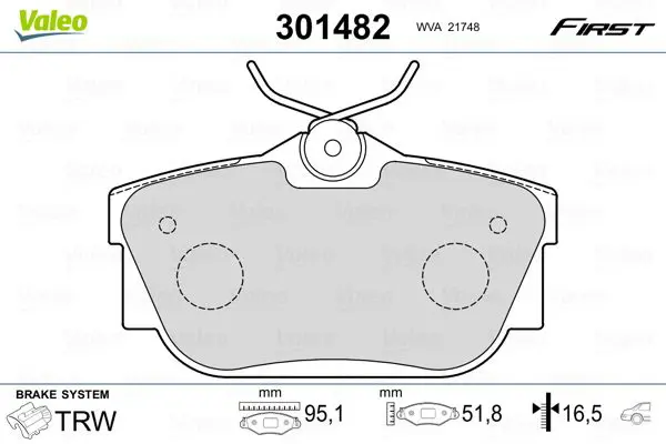 Valeo 301482 Колодки тормозные дисковые