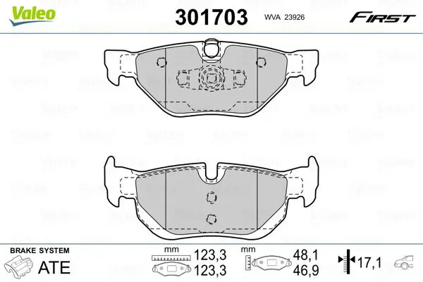 Valeo 301703 К-т дисков. тормоз. колодок