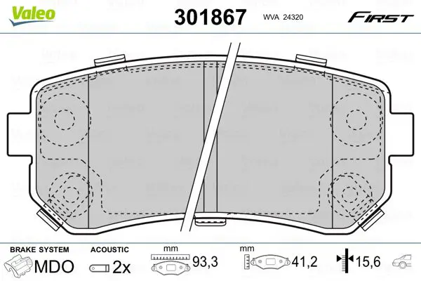 Valeo 301867 Колодки тормозные дисковые