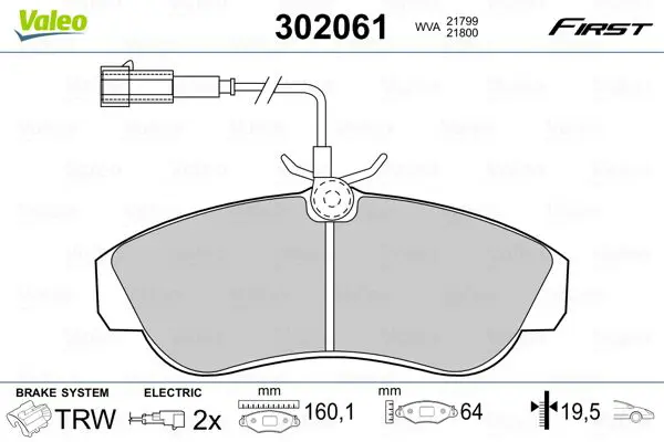 Valeo 302061 Колодки тормозные дисковые