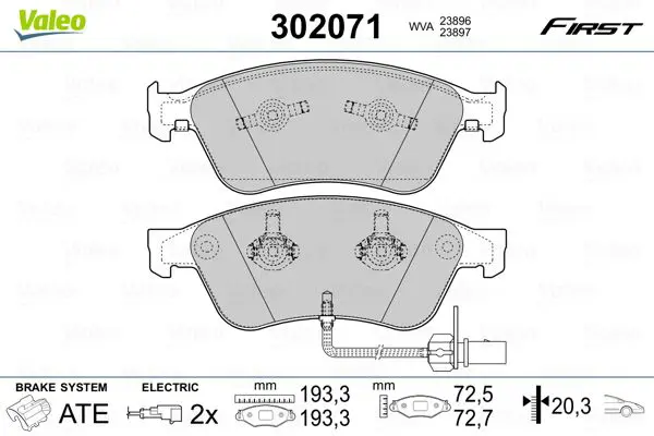 Valeo 302071 Колодки тормозные дисковые