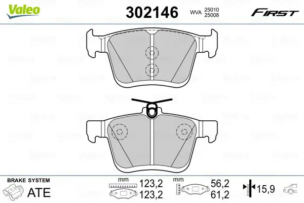 Valeo 302146 Колодки тормозные