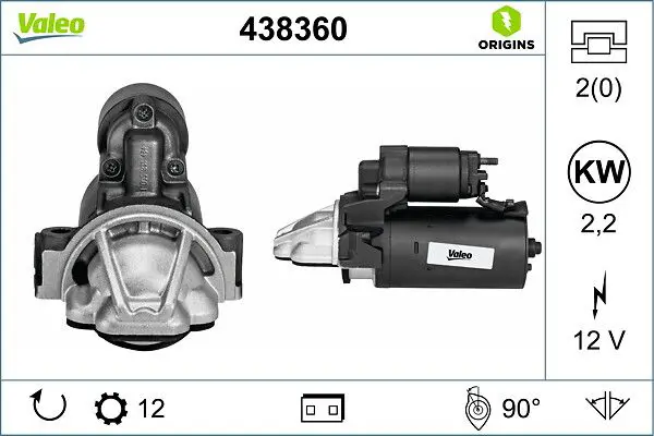 Valeo 438360 Стартер 2.2/2.4 FORD 2кВт