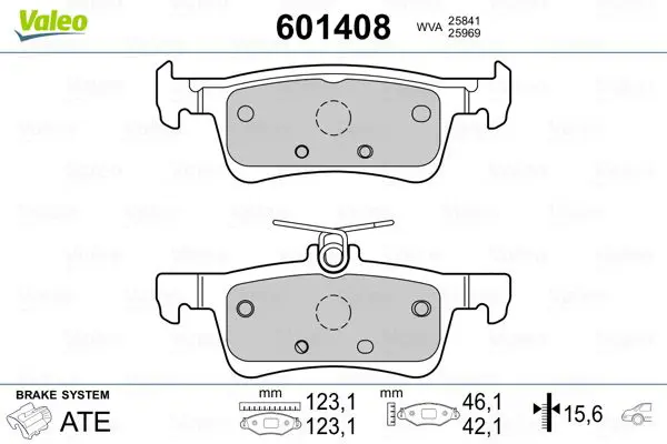 VALEO 601408 Комплект тормозных колодок,