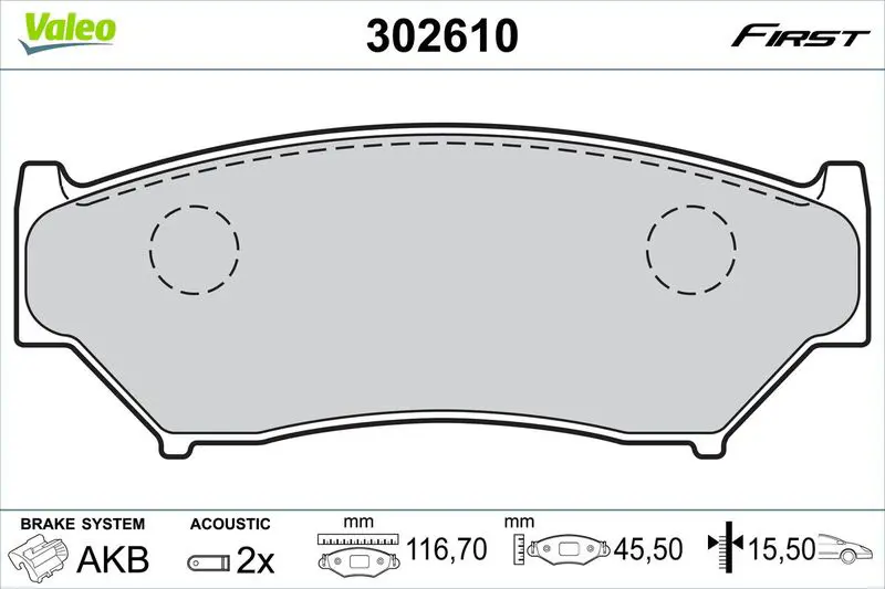 VALEO 302610 Комплект тормозных колодок,